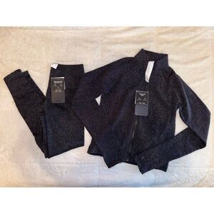 Fabletics Black Sparkly Activewear Set